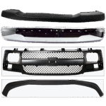 Replacement 4-Piece Kit, Front Bumper, Chrome, Includes (1) Bumper, (1) Bumper Cover, (1) Grille Assembly, and (1) Valance