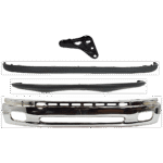 Replacement 4-Piece Kit, Front, Lower Bumper, Chrome, Includes (1) Bumper, (1) Bumper Bracket, (1) Bumper Cover, and (1) Valance