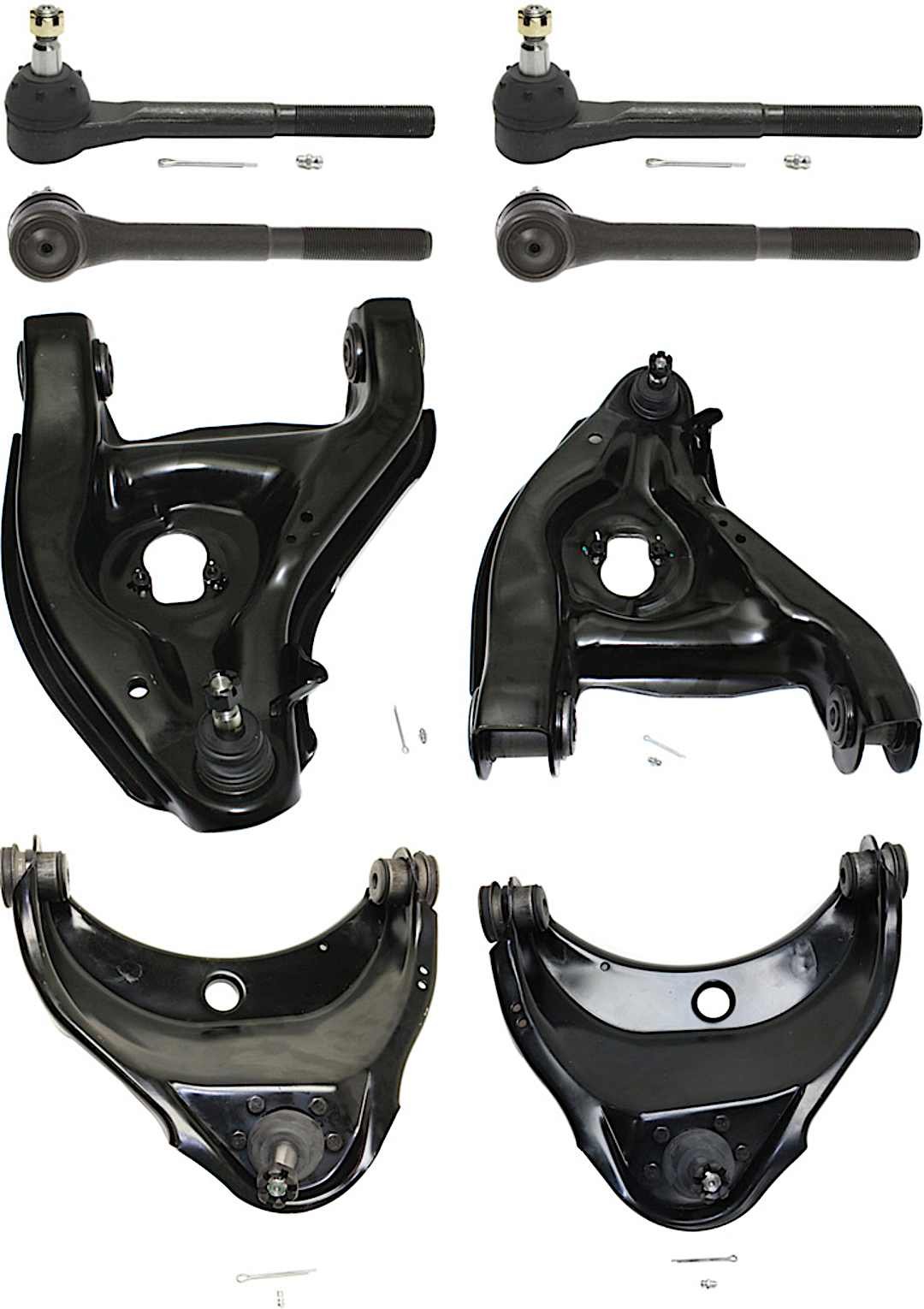 kit-082317-38_1.jpg TrueDrive 8-Piece Kit Front, Driver and Passenger Side, Upper and Lower Control Arm Kit, Includes (4) Control Arm and (4) Tie Rod End - Image 1