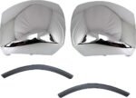 Replacement 4-Piece Kit Front, Driver and Passenger Side Bumper End, For Models Without Fog Lights, Chrome, Plastic, Includes (2) Bumper End and (2) Bumper Trim