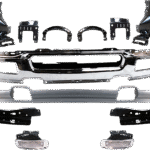 Replacement 12-Piece Kit, Front Bumper, Chrome, Includes (1) Bumper, (8) Bumper Bracket, (2) Fog Light, and (1) Valance