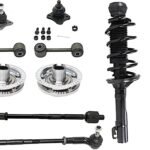TrueDrive 10-Piece Kit Front, Driver and Passenger Side Suspension Includes Ball Joints, Loaded Struts, Sway Bar Links, Tie Rod Assemblies, and Wheel Hubs