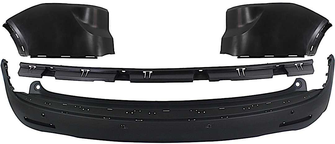 kit-090417-26_1.jpg Replacement 4-Piece Kit, Rear Textured Bumper Cover, Includes (1) Bumper Cover, (1) Bumper Cover Support, and (2) Bumper End - Image 1