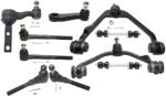 TrueDrive 10-Piece Kit Front, Driver and Passenger Side, Upper Control Arm Kit, Includes (2) Control Arm, (1) Idler Arm, (1) Pitman Arm, (2) Sway Bar Link, and (4) Tie Rod End