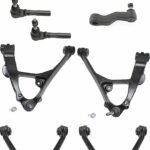 TrueDrive 9-Piece Kit Front, Driver and Passenger Side, Upper and Lower Control Arm Kit, Includes (4) Control Arm, (1) Idler Arm, (1) Idler Arm Bracket, (1) Pitman Arm, and (2) Tie Rod End