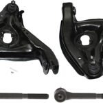TrueDrive 4-Piece Kit Front, Driver and Passenger Side, Lower Control Arm Kit, Includes (2) Control Arm and (2) Tie Rod End
