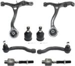 TrueDrive 8-Piece Kit Front, Driver and Passenger Side, Lower Control Arm Kit, Includes (2) Ball Joint, (2) Control Arm, and (4) Tie Rod End