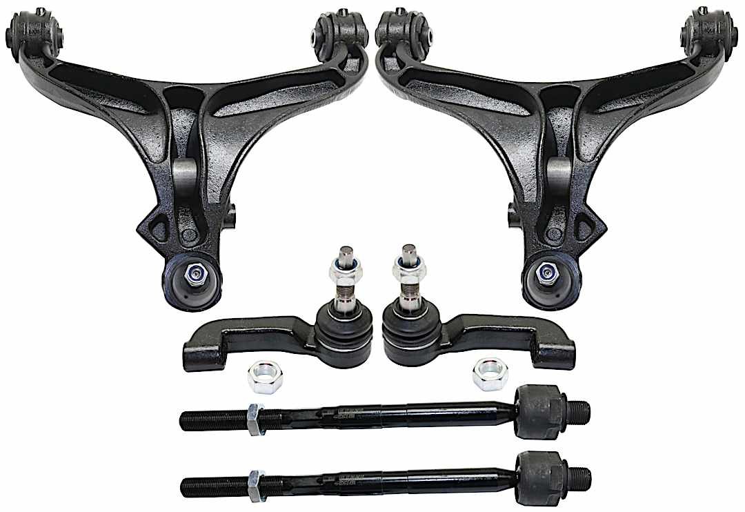 kit-091917-54_1.jpg TrueDrive 6-Piece Kit Front, Driver and Passenger Side, Lower Control Arm Kit, Includes (2) Control Arm and (4) Tie Rod End - Image 1