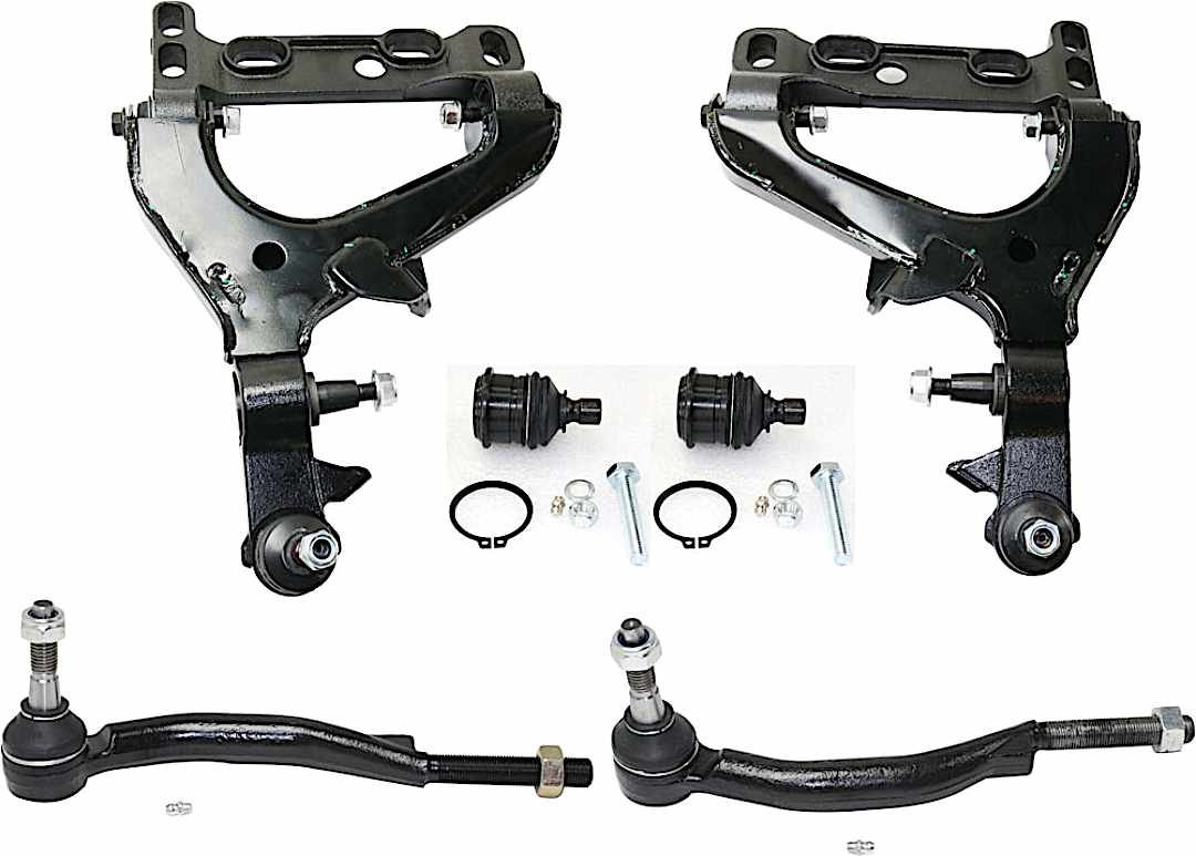 kit-091918-11_1.jpg TrueDrive 6-Piece Kit Front, Driver and Passenger Side, Lower Control Arm Kit, Includes (2) Ball Joint, (2) Control Arm, and (2) Tie Rod End - Image 1