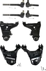 TrueDrive 8-Piece Kit Front, Driver and Passenger Side, Upper and Lower Control Arm Kit, Includes (4) Control Arm and (4) Tie Rod End