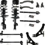 TrueDrive 12-Piece Kit Front, Driver and Passenger Side, Lower Control Arms, Front Wheel Drive, with Ball Joints, Loaded Struts, Sway Bar Links, and Tie Rod Ends