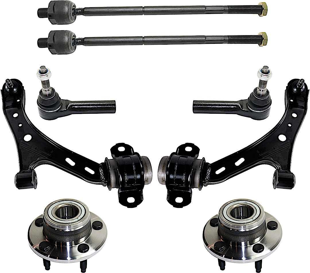 kit-092717-54_1.jpg TrueDrive 8-Piece Kit Front, Driver and Passenger Side, Lower Control Arm Kit, Includes (2) Control Arm, (4) Tie Rod End, and (2) Wheel Hub - Image 1