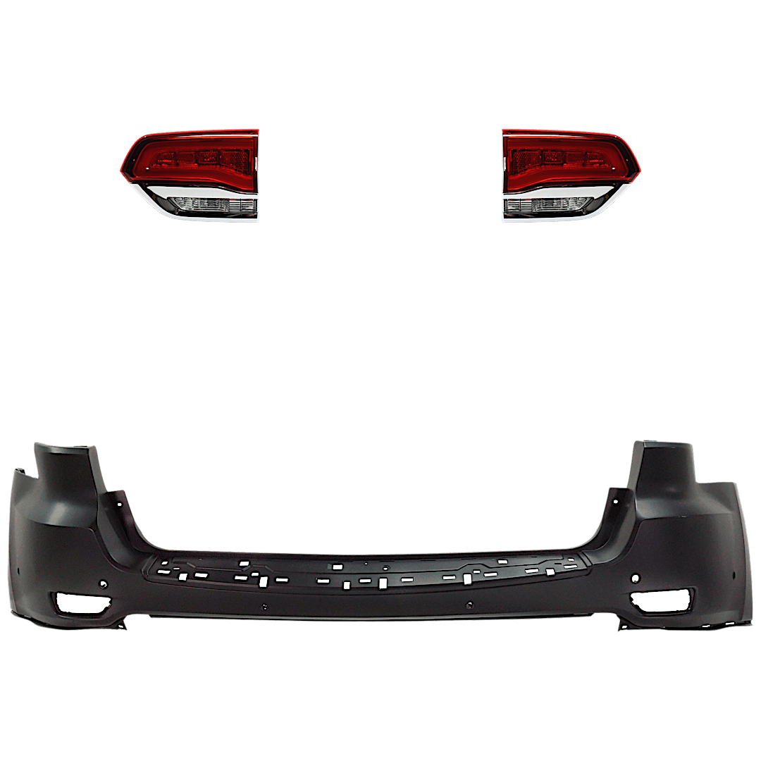 kit-092923-133_1.png Replacement 3-Piece Kit Driver and Passenger Side Halogen Tail Light, With bulb(s), Includes (1) Bumper Cover and (2) Tail Light - Image 1