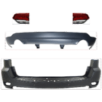Replacement 4-Piece Kit, Driver and Passenger Side, Inner Halogen Tail Light, With bulb(s), Mounts on Liftgate, OE Replacement, CAPA Certified, Includes (2) Bumper Cover and (2) Tail Light