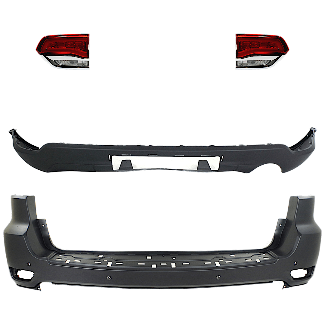 kit-092923-142_1.png Replacement 4-Piece Kit Driver and Passenger Side, Inner Halogen Tail Light, With bulb(s), Includes (2) Bumper Cover and (2) Tail Light - Image 1