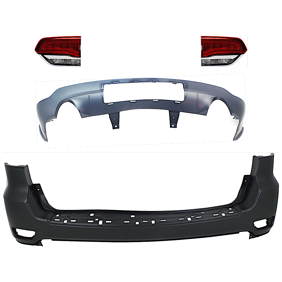 kit-092923-144_1.png Replacement 4-Piece Kit Driver and Passenger Side, Inner Halogen Tail Light, With bulb(s), Includes (2) Bumper Cover and (2) Tail Light - Image 1
