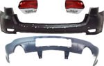 Replacement 4-Piece Kit Driver and Passenger Side, Inner Halogen Tail Light, With bulb(s), Includes (2) Bumper Cover and (2) Tail Light