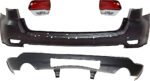 Replacement 4-Piece Kit Driver and Passenger Side, Inner Halogen Tail Light, With bulb(s), Includes (2) Bumper Cover and (2) Tail Light