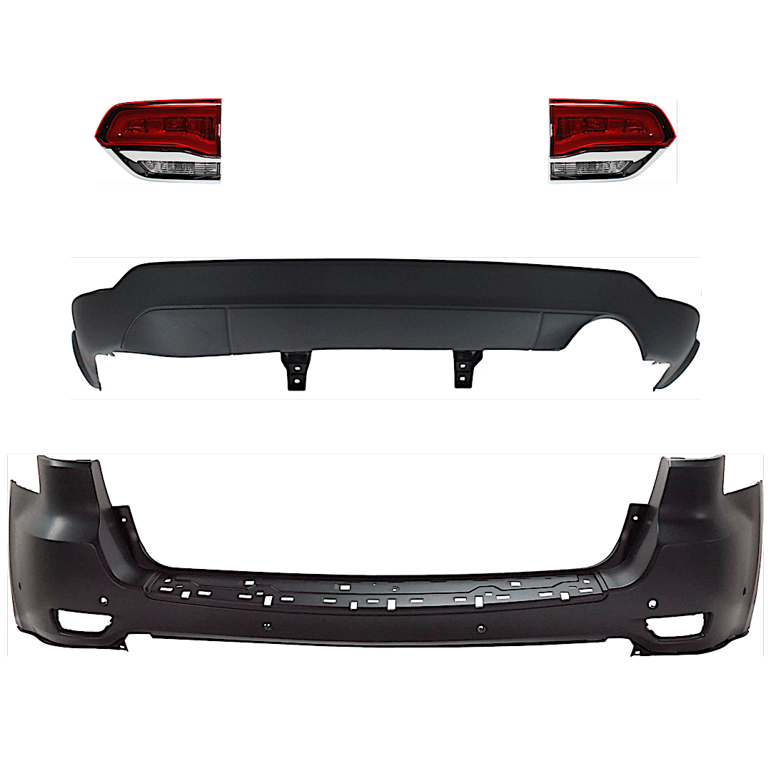 kit-092923-152_1.png Replacement 4-Piece Kit Driver and Passenger Side, Inner Halogen Tail Light, With bulb(s), Includes (2) Bumper Cover and (2) Tail Light - Image 1