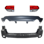 Replacement 4-Piece Kit, Driver and Passenger Side, Inner Halogen Tail Light, With bulb(s), Mounts on Liftgate, OE Replacement, CAPA Certified, Includes (2) Bumper Cover and (2) Tail Light