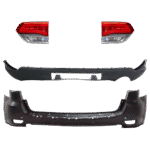 Replacement 4-Piece Kit, Driver and Passenger Side, Inner Halogen Tail Light, With bulb(s), Mounts on Liftgate, OE Replacement, CAPA Certified, Includes (2) Bumper Cover and (2) Tail Light