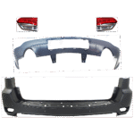Replacement 4-Piece Kit, Driver and Passenger Side, Inner Halogen Tail Light, With bulb(s), Mounts on Liftgate, OE Replacement, CAPA Certified, Includes (2) Bumper Cover and (2) Tail Light