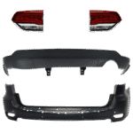 Replacement 4-Piece Kit Driver and Passenger Side, Inner Halogen Tail Light, With bulb(s), Includes (2) Bumper Cover and (2) Tail Light