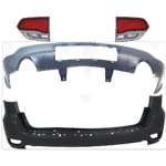 Replacement 4-Piece Kit, Driver and Passenger Side, Inner Halogen Tail Light, With bulb(s), Mounts on Liftgate, OE Replacement, CAPA Certified, Includes (2) Bumper Cover and (2) Tail Light