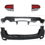 Replacement 4-Piece Kit, Driver and Passenger Side, Inner Halogen Tail Light, With bulb(s), Mounts on Liftgate, OE Replacement, CAPA Certified, Includes (2) Bumper Cover and (2) Tail Light