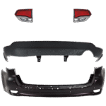 Replacement 4-Piece Kit Rear, Upper and Lower Upper - Primed, Lower - Textured Bumper Cover, Includes (2) Bumper Cover and (2) Tail Light