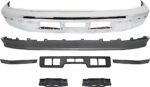 Replacement 7-Piece Kit, Front Bumper, Chrome, Includes (1) Bumper, (2) Bumper Bracket, (3) Bumper Trim, and (1) Valance