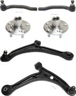 TrueDrive 6-Piece Kit Front, Driver and Passenger Side, Lower Control Arm Kit, Includes (2) Control Arm, (2) Tie Rod End, and (2) Wheel Hub
