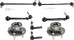 TrueDrive 8-Piece Kit Front, Driver and Passenger Side, Lower, Rearward Control Arm Kit, Includes (2) Control Arm, (2) Sway Bar Link, (2) Tie Rod End, and (2) Wheel Hub