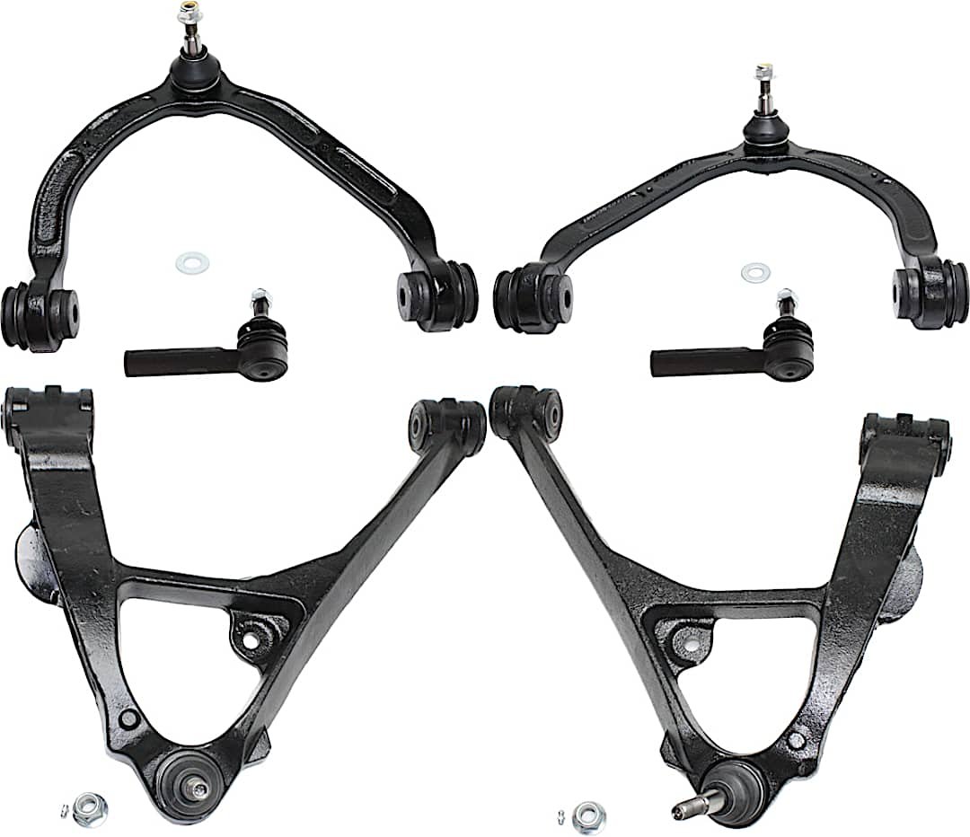 kit-100318-47_1.jpg TrueDrive 6-Piece Kit Front, Driver and Passenger Side, Upper and Lower Control Arm, Rear Wheel Drive, With Front Torsion Bar Spring, For Models With 8500 Lbs. GVW, 8600 Lbs. GVW, includes Tie Rod Ends - Image 1