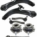 TrueDrive 8-Piece Kit Front, Driver and Passenger Side, Lower Control Arm Kit, Includes (2) Control Arm, (4) Tie Rod End, and (2) Wheel Hub