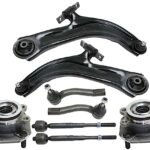 TrueDrive 8-Piece Kit Front, Driver and Passenger Side, Lower Control Arm, Non-ABS, includes Tie Rod Ends and Wheel Hubs