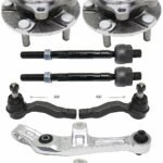 TrueDrive 8-Piece Kit Front, Driver and Passenger Side, Lower, Frontward Control Arm Kit, Includes (2) Control Arm, (4) Tie Rod End, and (2) Wheel Hub