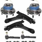 TrueDrive 8-Piece Kit Front, Driver and Passenger Side, Lower Control Arm Kit, Includes (2) Control Arm, (2) Sway Bar Link, (2) Tie Rod End, and (2) Wheel Hub