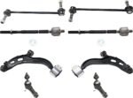 TrueDrive 8-Piece Kit Front, Driver and Passenger Side, Lower Control Arms with Sway Bar Links and Tie Rod Ends