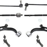 TrueDrive 8-Piece Kit Front, Driver and Passenger Side, Lower Control Arms with Sway Bar Links and Tie Rod Ends