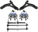 TrueDrive 8-Piece Kit Front, Driver and Passenger Side, Lower Control Arm Kit, Includes (2) Control Arm, (2) Sway Bar Link, (2) Tie Rod End, and (2) Wheel Hub