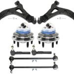 TrueDrive 8-Piece Kit Front, Driver and Passenger Side, Lower Control Arm Kit, Includes (2) Control Arm, (2) Sway Bar Link, (2) Tie Rod End, and (2) Wheel Hub