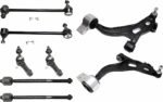 TrueDrive 8-Piece Kit Front, Driver and Passenger Side, Lower Control Arm Kit, Includes (2) Control Arm, (2) Sway Bar Link, and (4) Tie Rod End