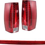Replacement 3-Piece Kit Driver and Passenger Side LED Tail Light, With bulb(s), Includes (2) Tail Light and (1) Third Brake Light