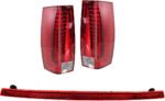 Replacement 3-Piece Kit Driver and Passenger Side LED Tail Light, With bulb(s), Includes (2) Tail Light and (1) Third Brake Light