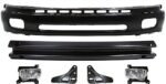 Replacement 6-Piece Kit, Front, Lower Bumper, For Models with Steel Bumper, Painted Black, Includes (1) Bumper, (2) Bumper Bracket, (1) Bumper Reinforcement, and (2) Fog Light