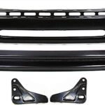 Replacement 4-Piece Kit, Front, Lower Bumper, For Models with Steel Bumper, Painted Black, Includes (1) Bumper, (2) Bumper Bracket, and (1) Bumper Reinforcement