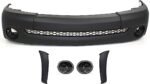 Replacement 5-Piece Kit, Front Primed Bumper Cover, Standard Cab Pickup (Regular Cab), For Models With Plastic Bumper, Includes (1) Bumper Cover, (2) Bumper End, and (2) Fog Light