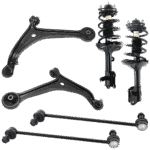 TrueDrive 6-Piece Kit Front, Driver and Passenger Side Suspension Includes Control Arms, Loaded Struts, and Sway Bar Links