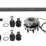 TrueDrive 11-Piece Kit Front, Driver and Passenger Side Suspension with Ball Joints, Drag Link, Tie Rod Adjusting Sleeve, Tie Rod Ends, and Wheel Hubs, 4WD
